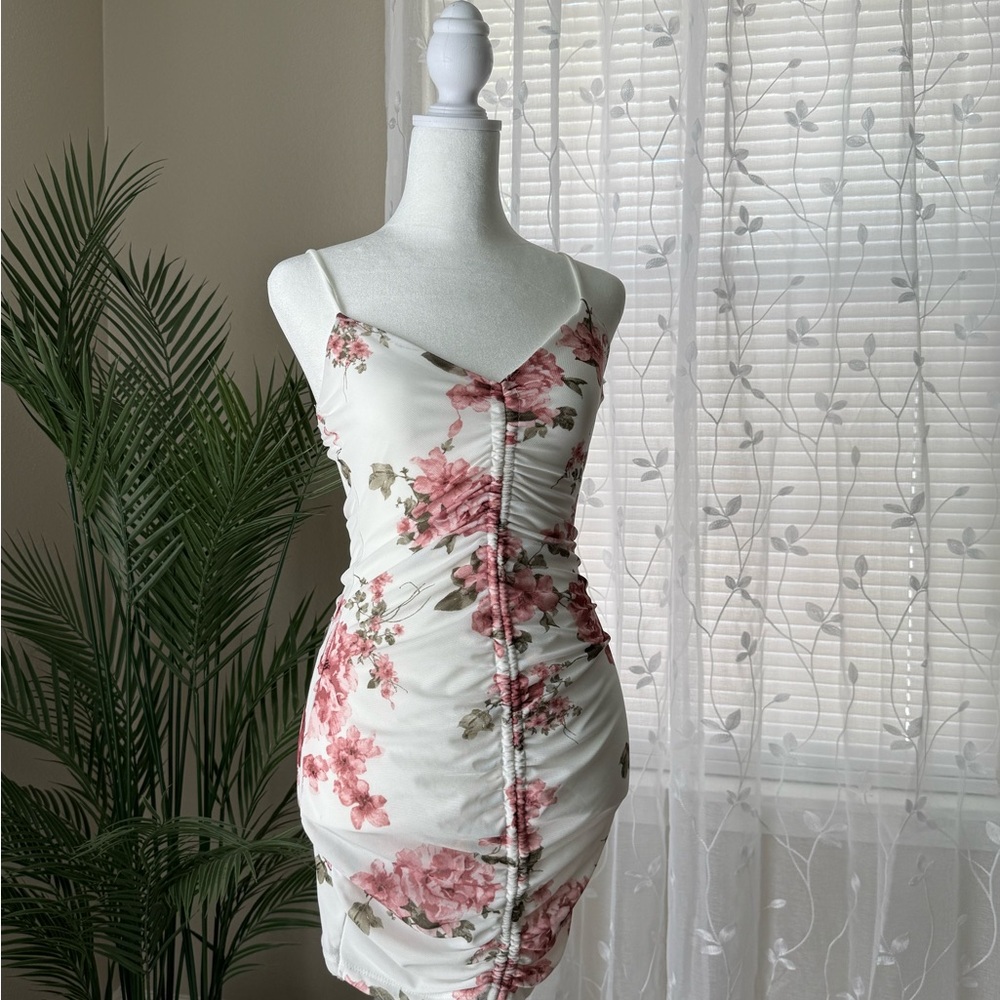 Windsor Pink and Green Floral Mini Dress